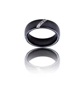 Beau Coffret Bague Femme Céramique Ornée Zirconium